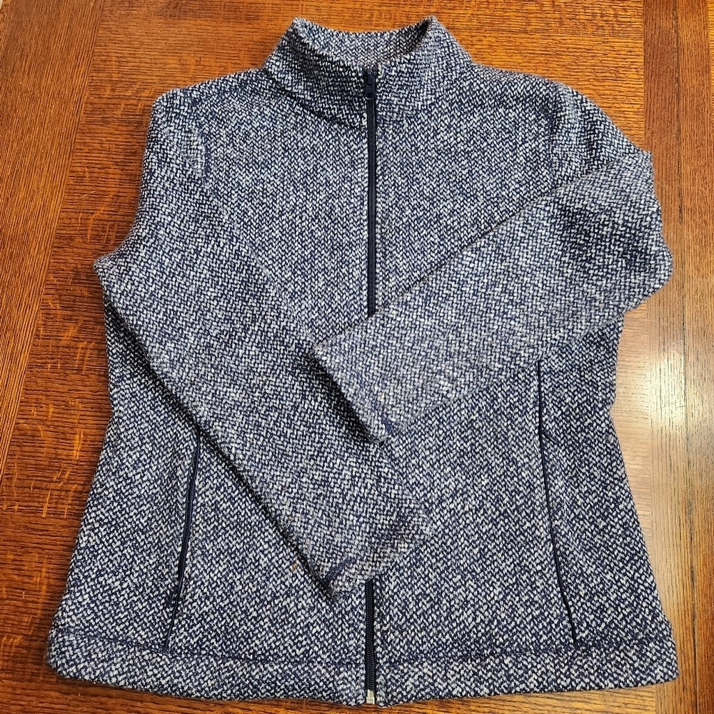 Women’s‎ Talbots Blue & White front zip athleisure jacket with pockets medium P - Picture 11 of 11